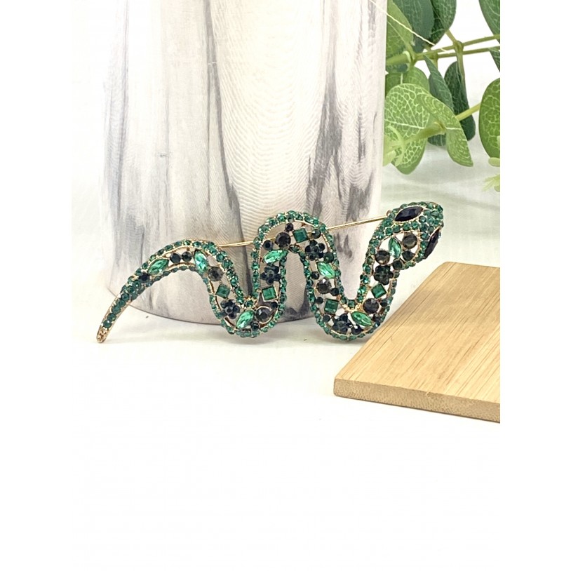 BROCHESERPENTVERT TAILLE L